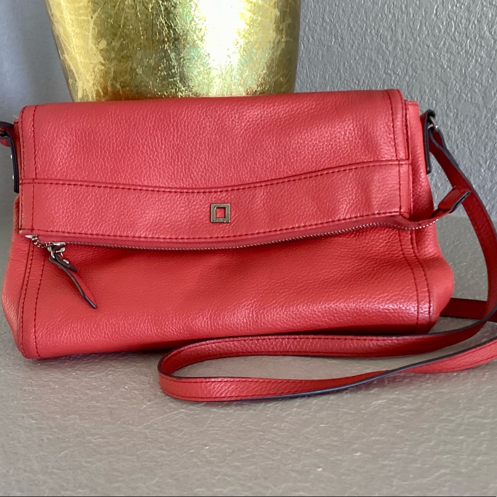Lodis Fold Over Crossbody Leather Handbag